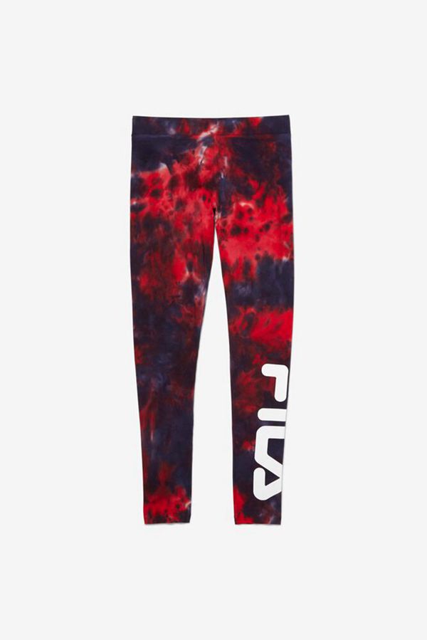 Legging Fila Mulher Azul Marinho/Vermelhas - Fila Laila Tie Dye Outlet Portugal,YZCH-90651